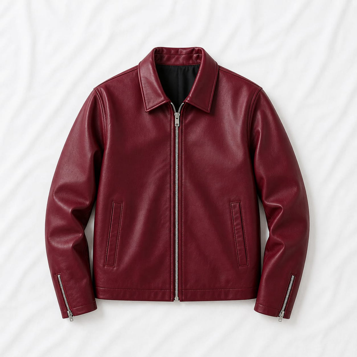 Brown wood leather jacket